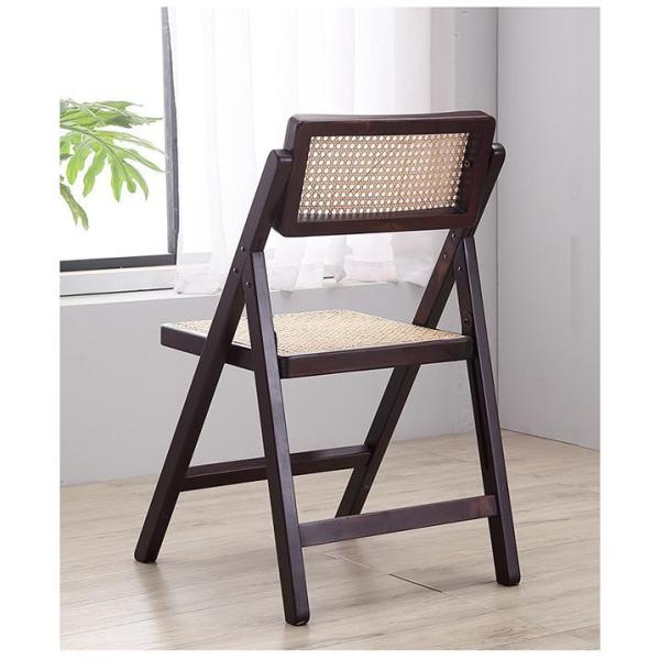ラタン折りたたみチェア ブラウン Rattan Folding Chair ラタン
