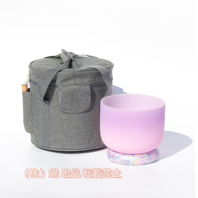 8/10インチの曇りクリスタルの歌のボウルセット、7つのチャクラのサウンド癒しの打楽器、錦シルクブロコードクッションリング、ヨガの瞑想の贈り物(Color:ASi