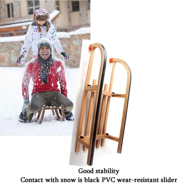 折りたたみ式雪そり、大人と子供用の木製スキーそり、冬の屋外スキー