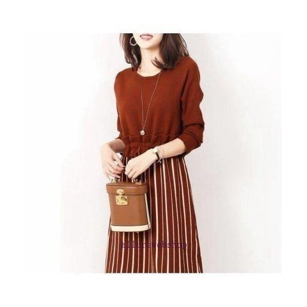 ドッキングワンピース 20代 30代 40代 50代 通勤 オフィス ひざ丈