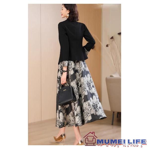 フレア ロング丈 セレモニースーツ 結婚式 60代 叔母 女性 レディース