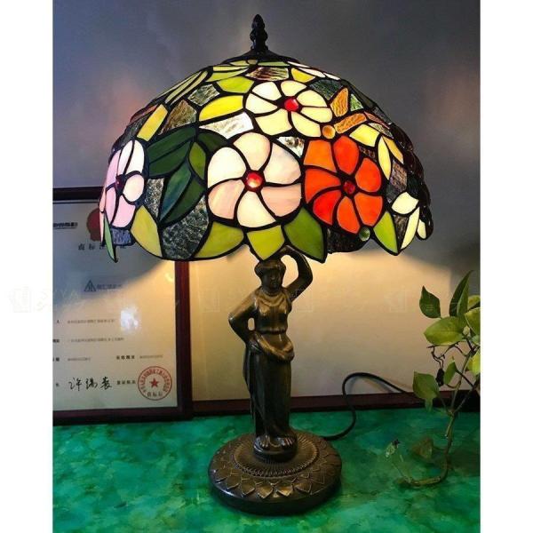アンティーク ガラス工芸 豪華 デスクライト new ベッドサイドランプ ステンドグラス table lamp レトロな卓上照明 飾り電灯 ティファニー ティファニー デスクライト テーブルランプ 花柄 new アンティーク綺麗