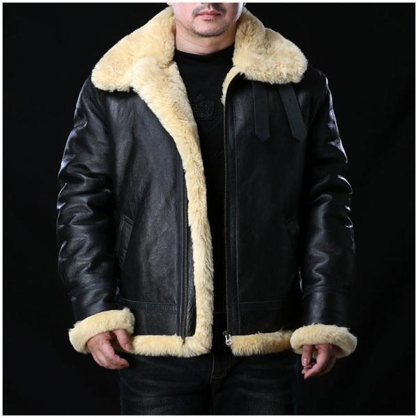 3ムートンジャケット　ムートコート　B3 フライトジャケット 革ジャン　無地　ムートンジャケット　株式会社錦 本革 羊革　本皮 メンズ ボアジャケット　防寒 3ムートンジャケット ムートコート B3 フライトジャケット 革ジャン