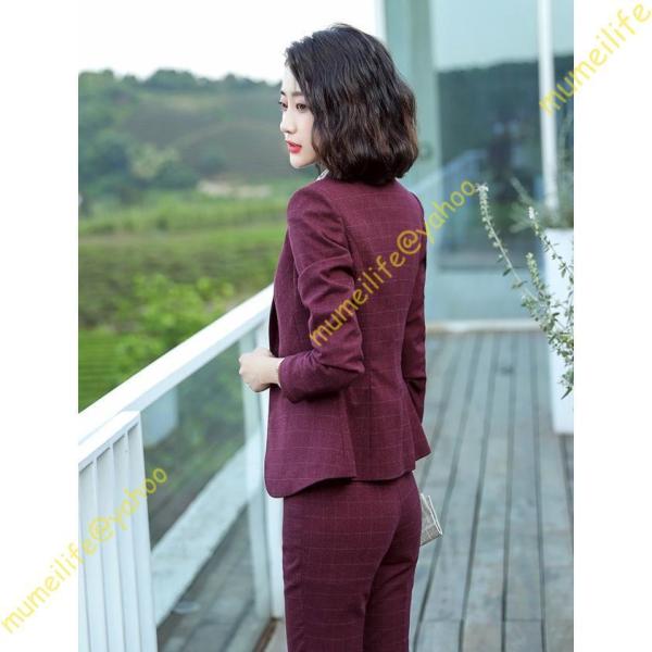 パンツスーツ レディース セットアップ スーツ チェック ジャケット