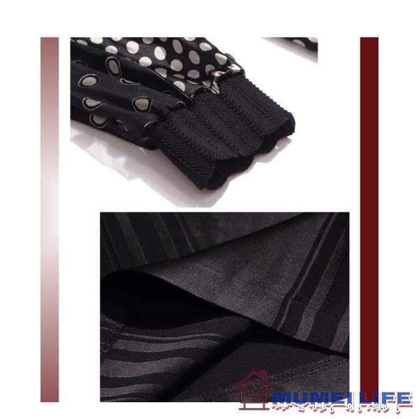 ライン ドット柄 ロング丈 結婚式ワンピース フォーマルドレス お食事