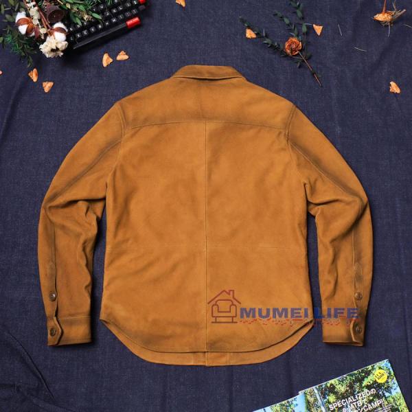 》アメリカンレトロスエードファーストレイヤーシープスキンシャツスエードメンズ本革ジャケットダメージ株式会社錦加工シャツジャケット《