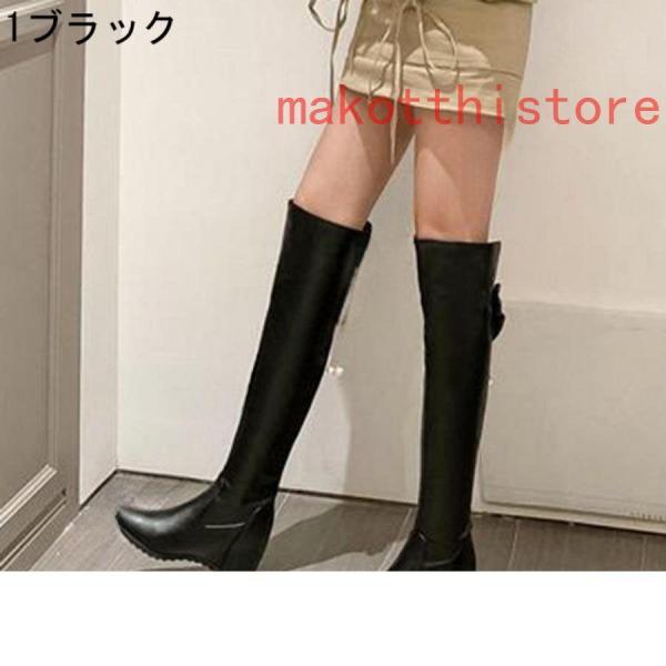 ニーハイブーツレディースハイヒールエンジニアブーツ蝶結びロングブーツシンプルウェッジソールインヒール株式会社錦ストレッチブーツお洒落エレガント ニーハイブーツレディースハイヒールエンジニアブーツ蝶結びロング