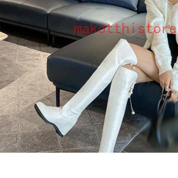 ニーハイブーツレディースハイヒールエンジニアブーツ蝶結びロング