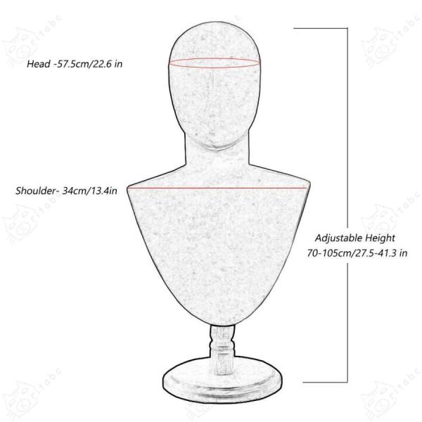 トルソーマネキンドレスフォームトルソボディ60.5/57.5cmウィッグ帽子