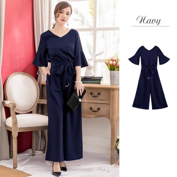 パーティードレス パンツドレス かっこいい セットアップ ベルスリーブ