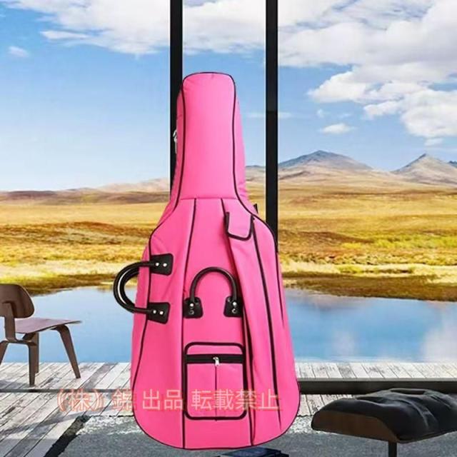チェロバックパック 楽器収納ボックス 4/4ダブルショルダーピアノバッグ チェロソフトケース 錦複数のポケットと調節可能なバックパック 厚さ20mm
