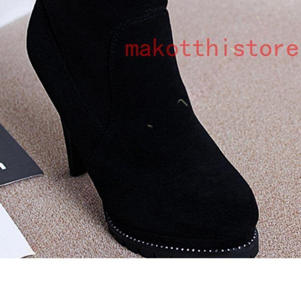 ロングブーツレディースストレッチジョッキーブーツシルエット黒美脚