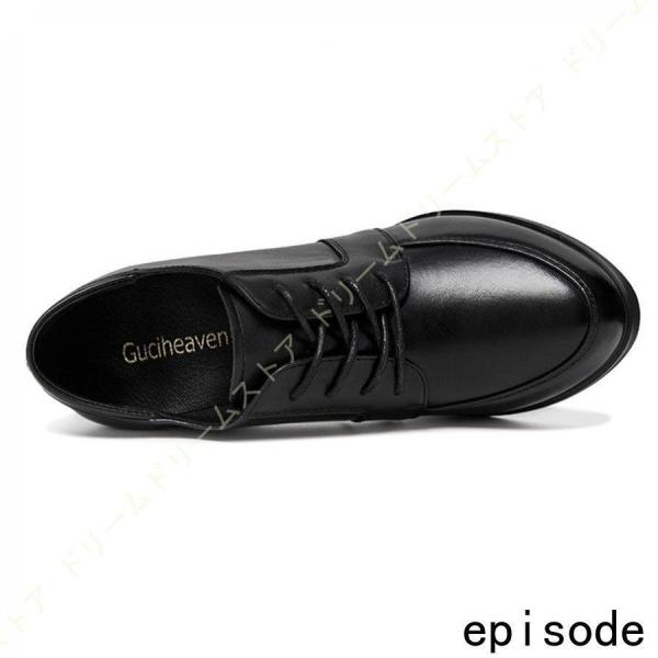 レディースオックスフォードシューズチャンキーヒールローファー本革