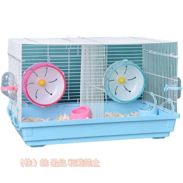 ハムスターケージクリアビューの小動物ケージスナネズミモルモット2つのサイレントランニングホイール用の小動物ケージと生息地錦クリアケージ大型サイ