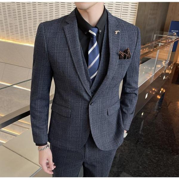 FUKIYA メンズファッション 3ピーススーツ メンズ 結婚式 ビジネス