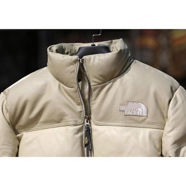 ダウンジャケット シープスキンカーハイドパッチワーク羊革 レザー