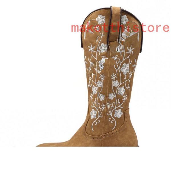 ウエスタンブーツ ウエスタン カントリーダンス カウボーイ 刺繍