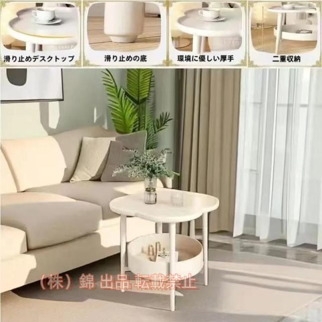 2段ソファサイドテーブル収納棚バスケット付きエンドテーブルコーヒースナックテーブル錦リビングルームバルコニーレセプション用ソファサイドテーブルリ