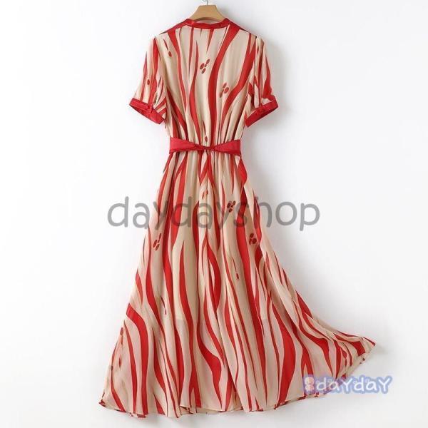 ワンピース プリント柄 半袖 ウエスト紐 ウエストマーク株式会社錦 カシュクール ロング丈ワンピ 個性的 ポップ 華やか ドライブ 食事会 ストリート ワンピース プリント柄 半袖 ウエスト紐 ウエストマーク カシュクール