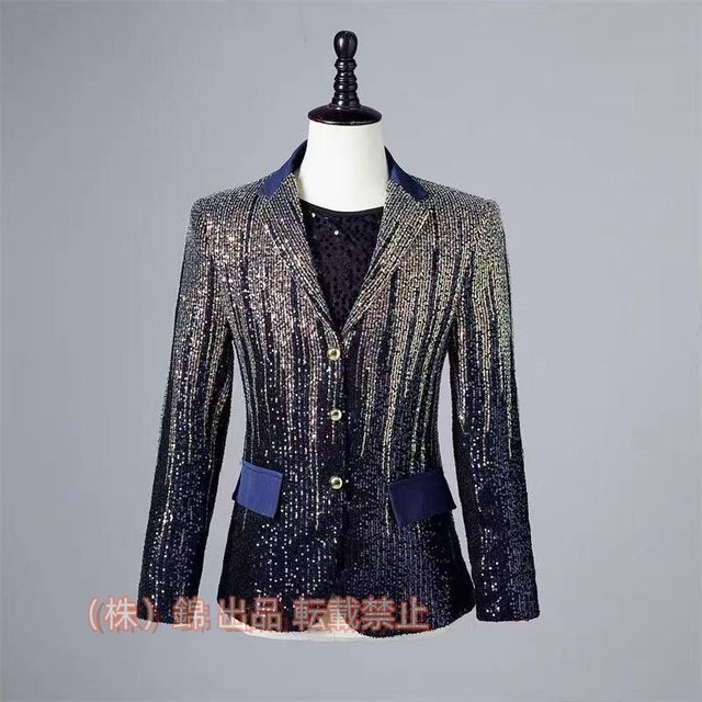 ジャケットスパンコールメンズ男性忘年会新年会イベントステージ衣装ダンス衣装カラオケ衣装株式会社錦舞台衣装発表会還暦敬老の日敬老会ハロウィンクリス