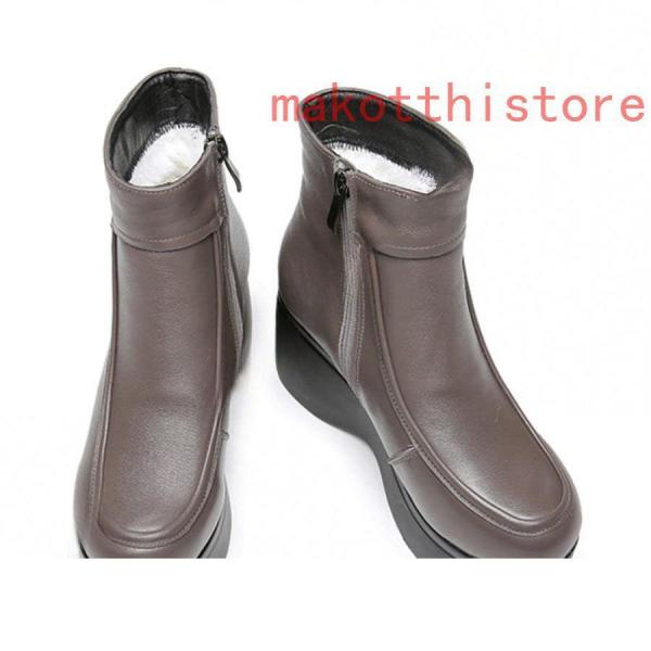 厚底ウェッジソール本革7センチヒールブーツレディースエンジニア