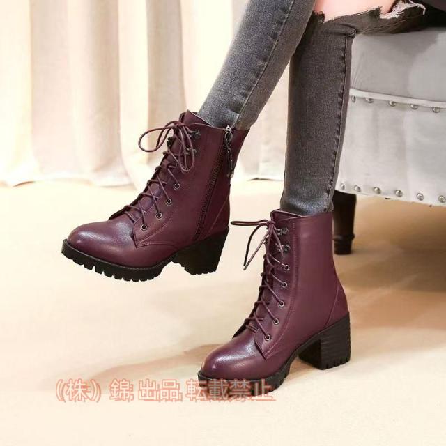 ブーツレディース疲れない靴レースアップショートブーツ編み上げブーツ袴ブーツ編み上げレースアップブーツ足が痛くならない歩きやすい錦幅広甲高
