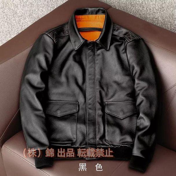 2復刻 カウハイド シングル 革ジャン オートバイ/ライダース/ 株式会社錦 レザー/フライトジャケット ブラック