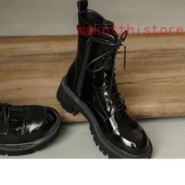 レディース ブーツ シューズ 8ホール 革靴 皮靴 本革 レースアップ クラシック 錦 トレッキング シューズ 通気性 アウトドア 日常着用 安定感有通勤通学 4.5cm