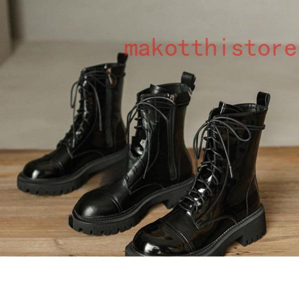 レディース ブーツ シューズ 8ホール 革靴 皮靴 本革 レースアップ クラシック 錦 トレッキング シューズ 通気性 アウトドア 日常着用 安定感有通勤通学 4.5cm