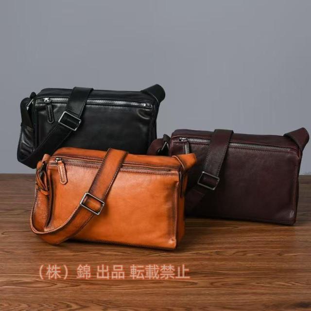 高品質/綺麗メッセンジャーバッグ メンズ 本革 ショルダーバッグ 牛革 斜め掛け 株式会社錦 肩掛け ビジネスバッグ 通勤通学