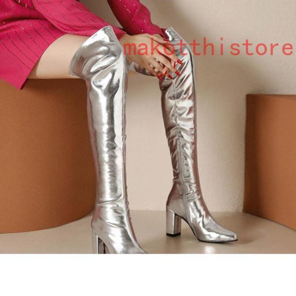 ニーハイブーツ ロングブーツ レディース 高筒ブーツ サイハイブーツ