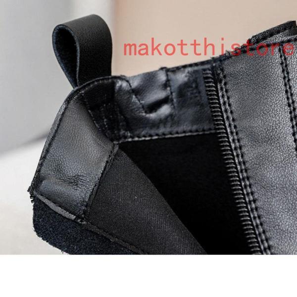 4.5cm 厚底 ショートブーツ 太ヒール 編み上げブーツ サイドジップ ハイヒール ブーティ レースアップ プラットフォーム 株式会社錦歩きやすい 軽い 防滑 黒