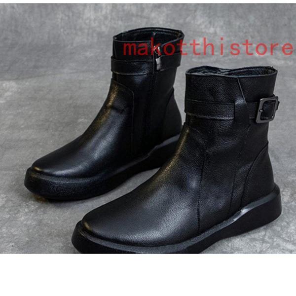 レディースショートブーツぺたんこアンクルブーツ春秋冬防寒滑り止め錦