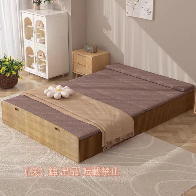 アコーディオンベッドペーパーベッドシングル組み立て簡単マットレス