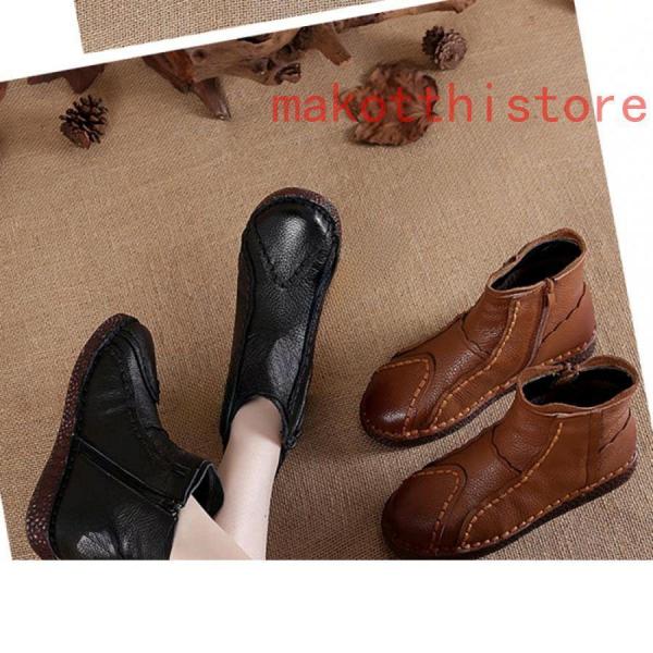 サイドジッパー付きサイドゴアブーツレディースショートブーツ