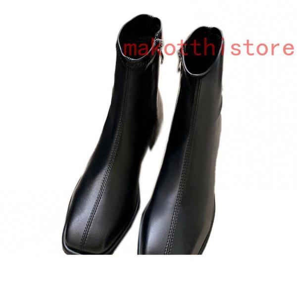 ブーティー ショートブーツ 黒 スクエアトゥ オフィス ビジネス 定番 シンプル 錦 綺麗 気質 アンクル丈 ブーティ 袴ブーツ カジュアル レディース ヒール3cm ブーティー ショートブーツ 黒 スクエアトゥ オフィス ビジネス 定番