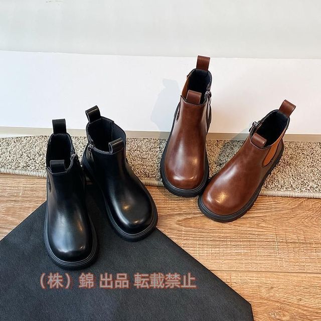 ブーツ チェルシーブーツ レディース ラウンドトゥ エンジニアブーツ 大きいサイズ 小さいサイズ 歩きやすい 軽い 株式会社錦 疲れにくい ストレッチブーツ 本革