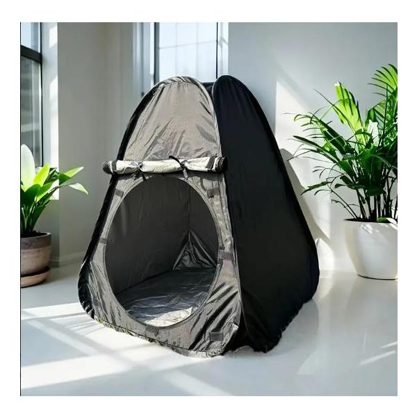 屋外室内銀ゴム遮光安全屋、黒官能テント、株式会社錦 折りたたみ式テント