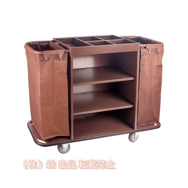 ホテルリネンカートリネンカート清掃用カート清掃ワゴンリネンワゴン台車サービスカート作業リネンアメニティ補充株式会社錦ハウスキーピング業務用静音キャス
