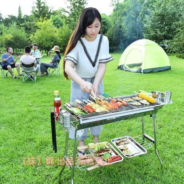 BBQコンロ 折りたたみ バーベキューツール ステンレス鋼 株式会社錦 炭グリルポータブル 屋外