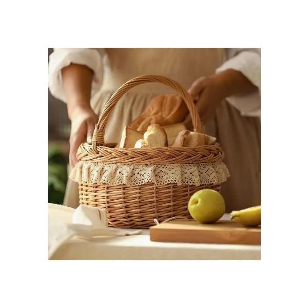 ピクニックバスケット携帯用竹製ピクニックバスケット、手編みピクニックバスケット、物入れバスケット、株式会社錦 キャンプやアウトドアパーティーに適用 ピクニックバスケット携帯用竹製ピクニックバスケット、手編み