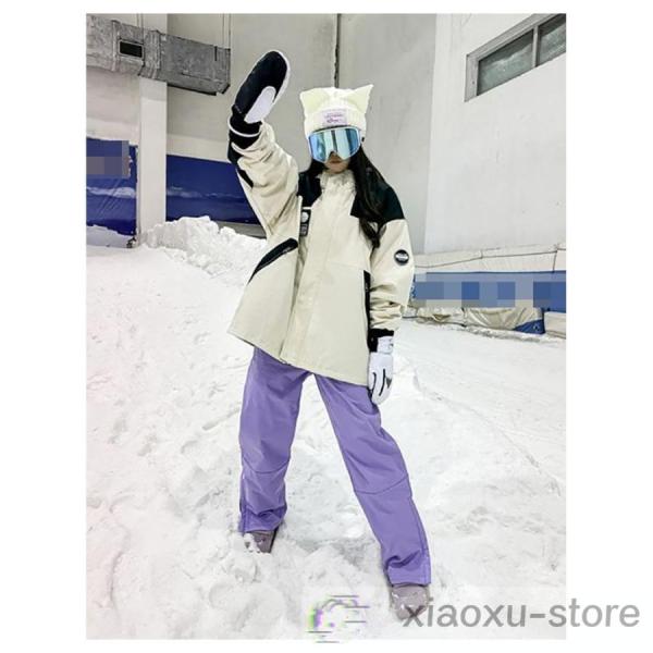 レディース 冬用 防風 スノーボードウェア 上下セット スキースーツ