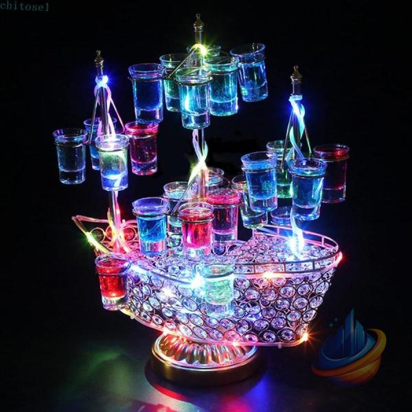 グラス ボトル スタンド テキーラ観覧車 LED酒 バーホテルLED酒棚 LEDランプデザインゾンチー棚 酒 ワインラック 収納ラック酒器 酒棚 ワイン 掛け 操作簡単