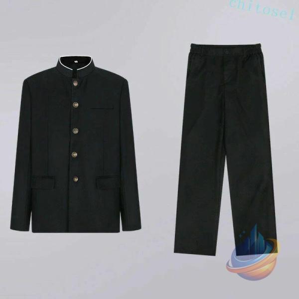 洗濯機丸洗い メンズ 学生服 上下セット 超黒ハイグレード 上着 ズボン 形態安定ゾンチースリム体 全国標準型 男子 冬 制服 黒 詰襟 ラウンド襟 学ラン ふんわり_2