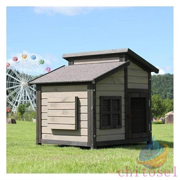 犬小屋 屋外 無垢材 ペットハウス ドッグハウス 高級キャビン 雨と日差し保護ゾンチー大中型ペット用 取り付け簡単 サイズ マルチカラー お手入れ簡単
