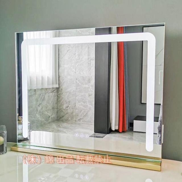 化粧鏡 自社製品 女優ミラー 卓上用 / 壁掛け ハリウッドミラー 幅50cm 60cm 大型化粧鏡 3色照明モード 明るさ調節可能 LEDバックライト付き10倍拡大鏡付き MR02 化粧鏡 自社製品 女優ミラー 卓上用 ⁄ 壁掛け ハリウッドミラー 幅50cm