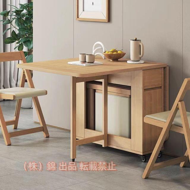 リビングルームの折りたたみ式ダイニングテーブルと椅子のセット,可動式の家具,小さな部屋 ダイニングテーブルセット、無垢材折りたたみテーブル、ドロップリーフ