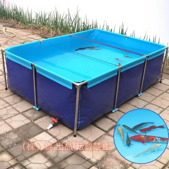 大型水槽長方形プール大型養殖用プールキャンバスの魚のいる池大きい水槽レクタングラフレームプール株式会社錦立体養魚池0.8*0.6*0.3m折りたたみ帆布生簀ブラケ