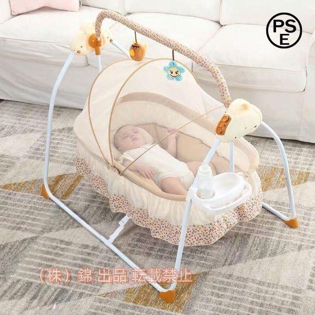 ネムリラ オートスイング 電動ベイビーラック 電動ハイローラック 取り付け簡単 折り畳み式 ベビー眠り USB接続 錦 音楽内蔵 タイム機能付き 贈り物 ギフト