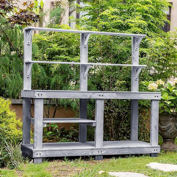 フラワースタンド 木製 園芸ラック プランタースタンド 4層 花台 株式